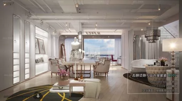 Luxury White Fashion Store Interior Scene 3d model Luxury White Fashion Store Interior Scene 3d model