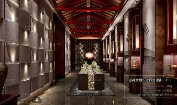 Exhibition Interior Green Structure 3d model