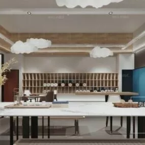 Luxury Villa Dinning Room Interior Scene 3d model