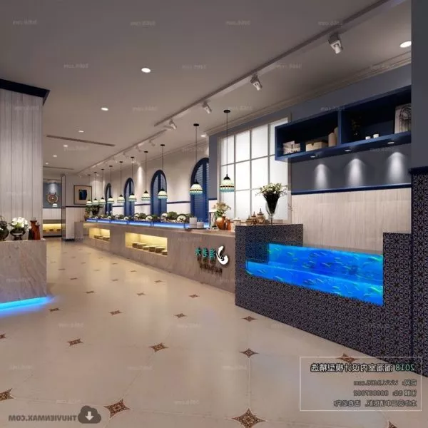 Mediterranean Hotel Restaurant Interior Scene 3d model Mediterranean Hotel Restaurant Interior Scene 3d model