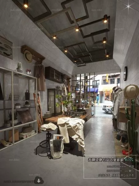 Modernism Fashion Store Interior Scene 3d model Modernism Fashion Store Interior Scene 3d model