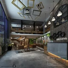 Modern Design Beauty Salon Interior Scene 3d model