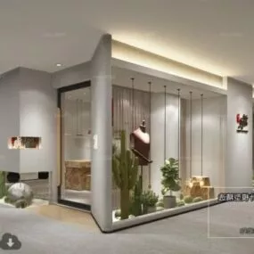 Modernism Fashion Showroom Interior Scene 3d model