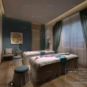 Elegant Women Spa Room Interior Scene 3d model