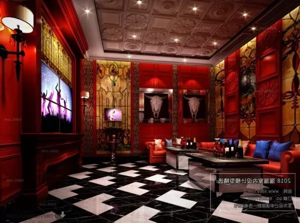 Retro Style Karaoke Room Interior Scene 3d model Retro Style Karaoke Room Interior Scene 3d model