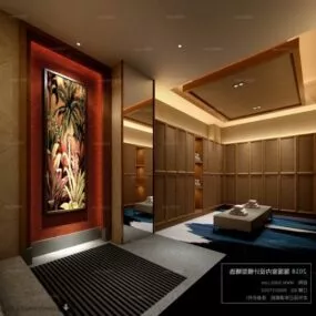 Modern Spa Space Interior Scene 3d model