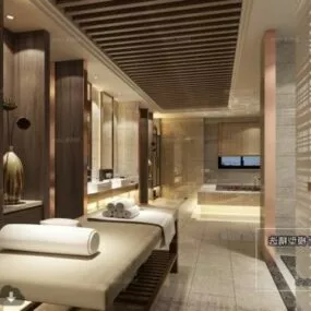 Spa Center Interior Scene 3d model