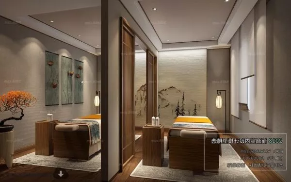 Chinese Spa Massage Room Interior Scene 3d model Chinese Spa Massage Room Interior Scene 3d model