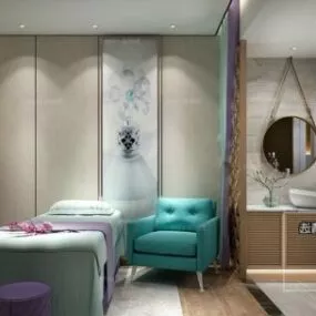 Modern Spa Room Interior Scene 3d model
