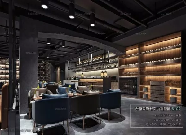 Modern Dinning Restaurant Interior Scene 3d model Modern Dinning Restaurant Interior Scene 3d model