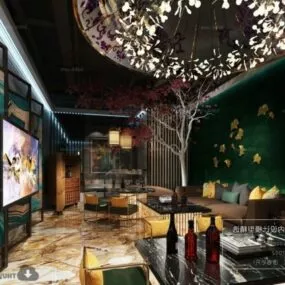 Beauty Drink Coffee Space Interior Scene 3d model