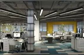 Company Work Space Interior Scene 3d model