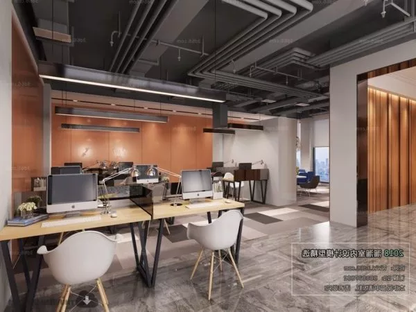 Modern Style Office Work Room Interior Scene 3d model Modern Style Office Work Room Interior Scene 3d model