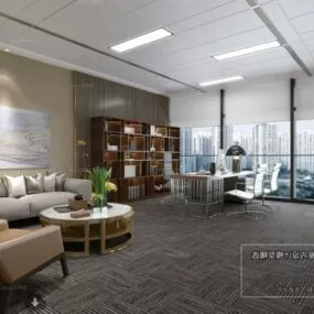 Company Living Room Space Interior Scene 3d model