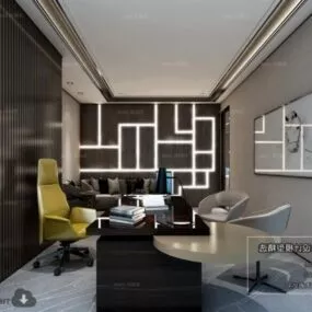 Work From Home Wfh Space Interior Scene 3d model