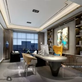 Workspace At Home Interior Scene 3d model