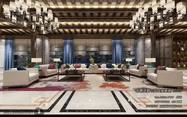Hotel Suite Room With Bed And Furniture 3d model