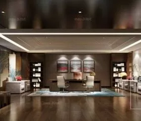 Modern Apartment Home Night Interior Scene 3d model