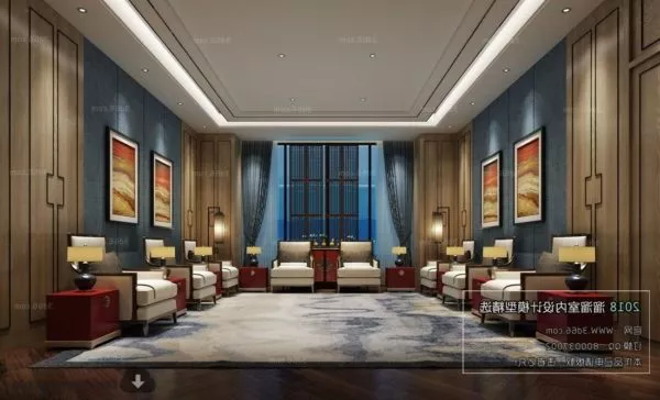 European Villa Building House Concept 3d model