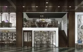 Commercial Art Painting Showroom Interior Scene 3d model