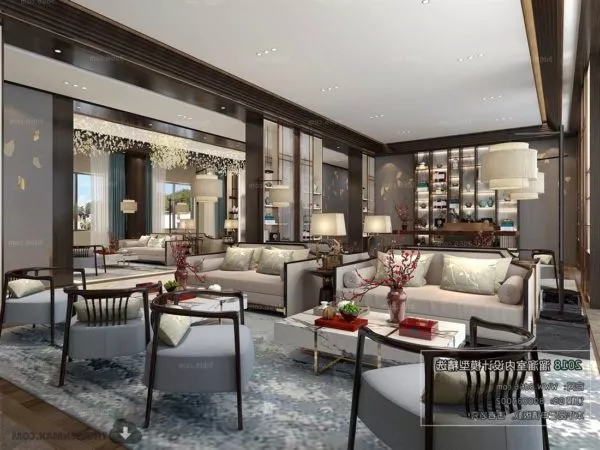 Villa Luxury Modern Living Room Interior Scene 3d model Villa Luxury Modern Living Room Interior Scene 3d model