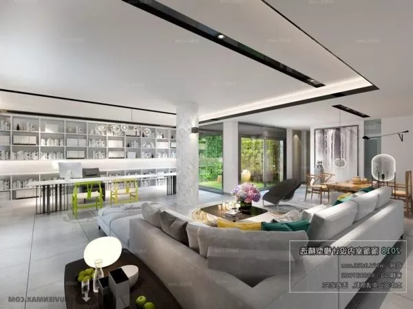 White Home Office Workspace Interior Scene 3d model White Home Office Workspace Interior Scene 3d model
