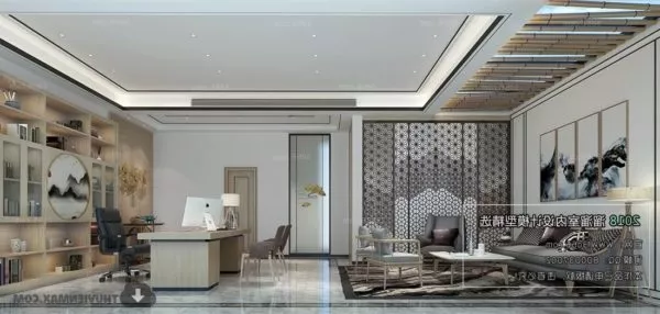 Modern Company Manager Workspace Interior Scene 3d model Modern Company Manager Workspace Interior Scene 3d model