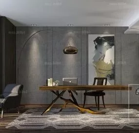 Office Manager Room Interior Scene 3d model