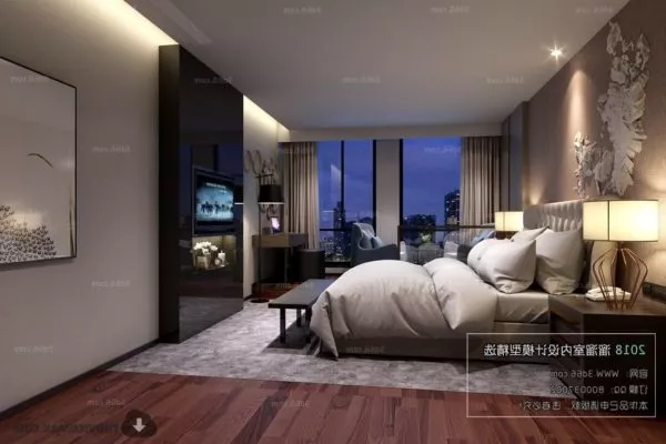 Hotel Bedroom Interior Scene 3d model Hotel Bedroom Interior Scene 3d model