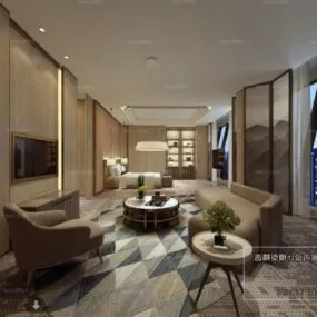Hotel Studio Room Interior Scene 3d model