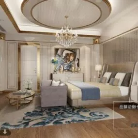 Premium Hotel Room Interior Scene 3d model