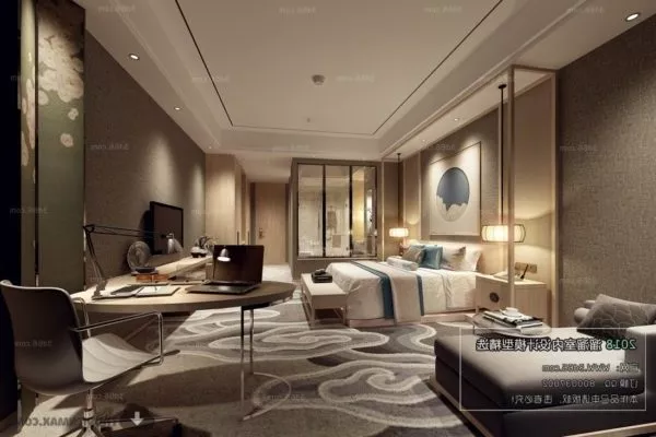 Luxurious Hotel Bedroom Interior Scene 3d model Luxurious Hotel Bedroom Interior Scene 3d model