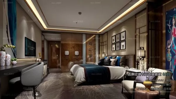Master Bedroom With Worktable Interior Scene 3d model Master Bedroom With Worktable Interior Scene 3d model