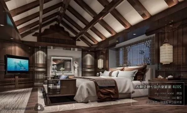 Loft Bedroom Interior Scene 3d model Loft Bedroom Interior Scene 3d model