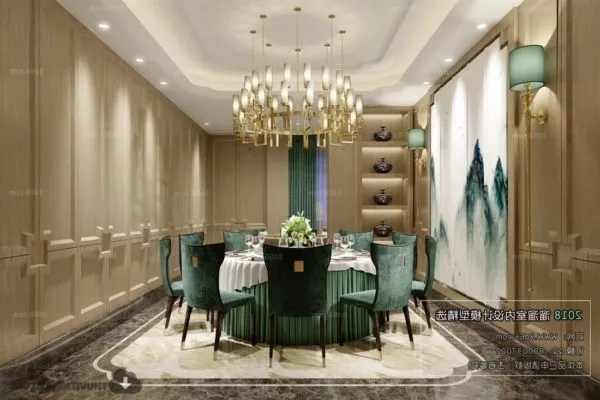 Luxury Antique Dinning Interior Scene 3d model Luxury Antique Dinning Interior Scene 3d model