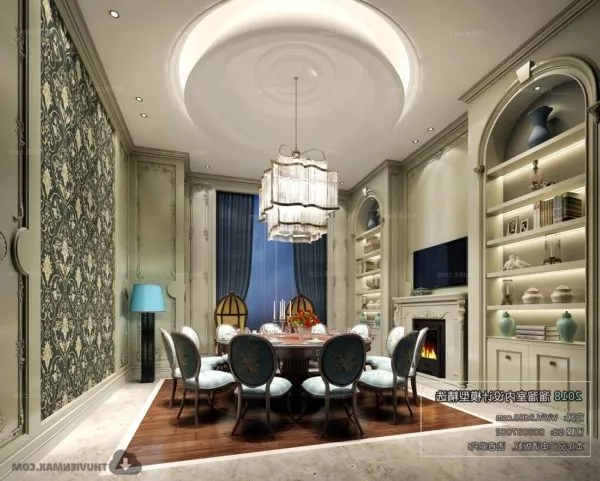 European Style Dinning Room Interior Scene 3d model European Style Dinning Room Interior Scene 3d model