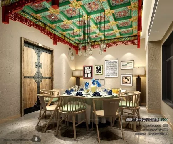 Mix Style Dinning Room Interior Scene 3d model Mix Style Dinning Room Interior Scene 3d model