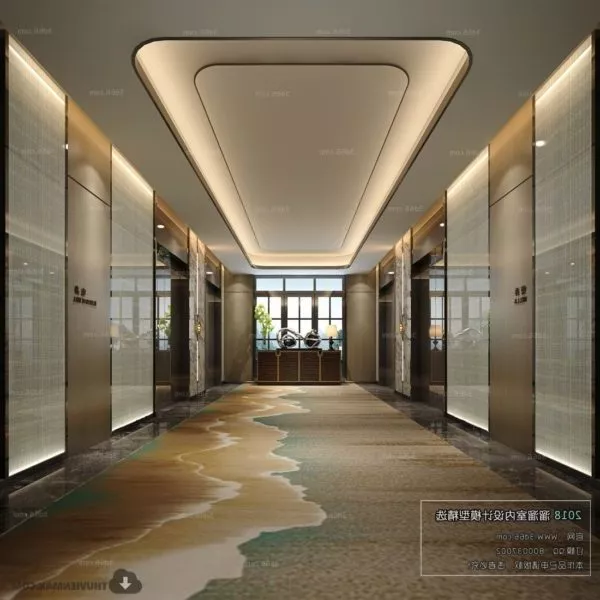 Chinese Style Hotel Lobby Decoration Interior Scene 3d model Chinese Style Hotel Lobby Decoration Interior Scene 3d model