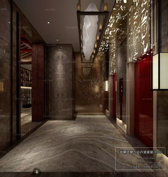 Elevator Corridor Space Interior 3d model