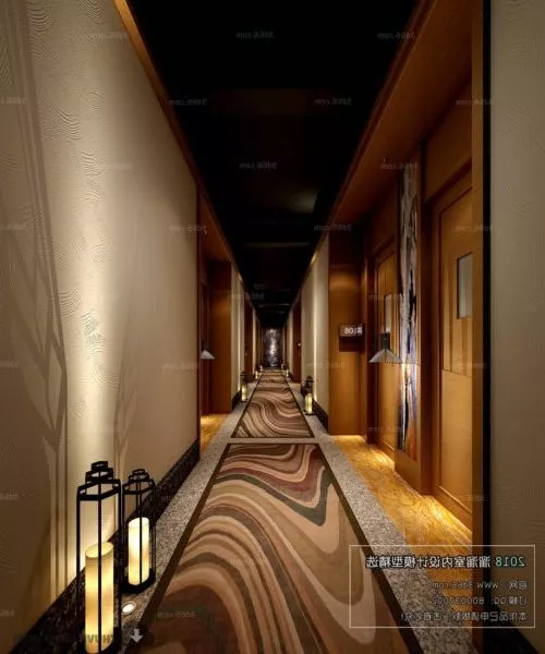 Elevator Lobby Interior Luxurious Architecture 3d model