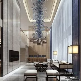 Hotel Conference Room Interior Scene 3d model