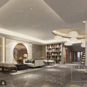 Modern  Conference Room Interior Scene 3d model