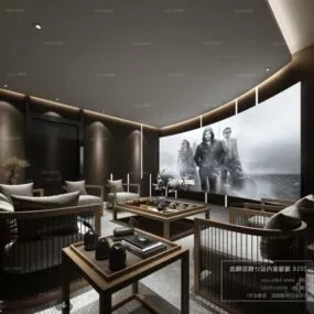 Reception Room Modern Design Interior Scene 3d model