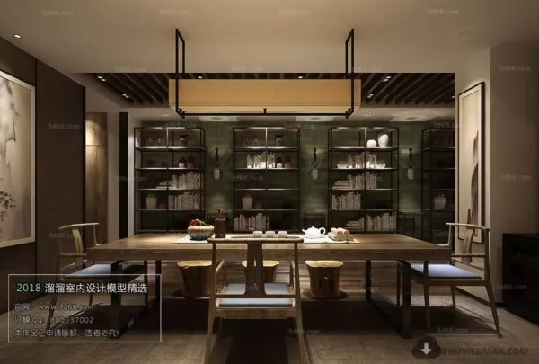 Office Reception Area Modern Design 3d model
