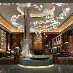 Luxury Conference Living Room Interior Scene 3d model