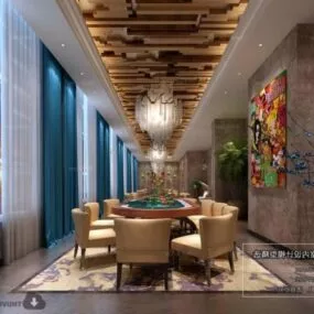 Casino Room Interior Scene 3d model
