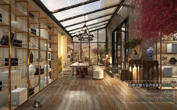 Mix Style Chinese Conference Space Interior Scene 3d model Mix Style Chinese Conference Space Interior Scene 3d model