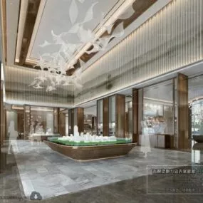 Real Estate Showcase Room In Building Interior Scene 3d model