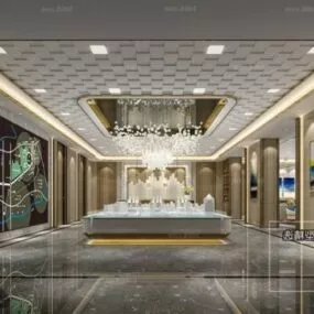 Modern Decoration Of Real Estate Showcase Interior Scene 3d model
