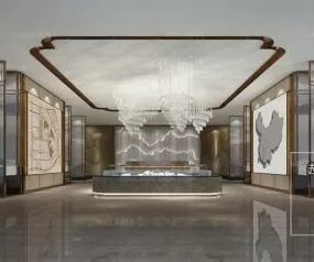 Modern Real Estate Showroom Design Interior Scene 3d model